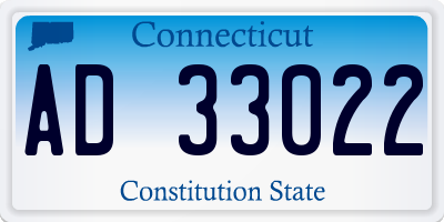 CT license plate AD33022