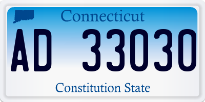 CT license plate AD33030