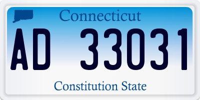 CT license plate AD33031