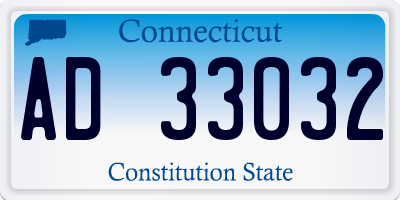 CT license plate AD33032