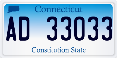 CT license plate AD33033