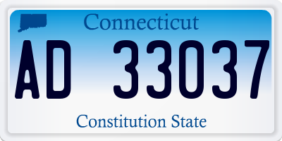 CT license plate AD33037