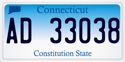CT license plate AD33038