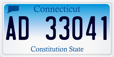 CT license plate AD33041