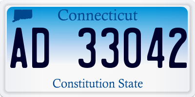 CT license plate AD33042