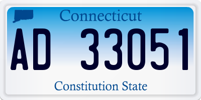CT license plate AD33051