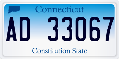 CT license plate AD33067