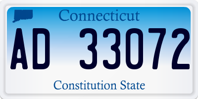 CT license plate AD33072