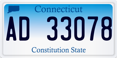 CT license plate AD33078