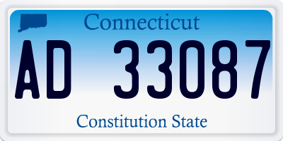 CT license plate AD33087
