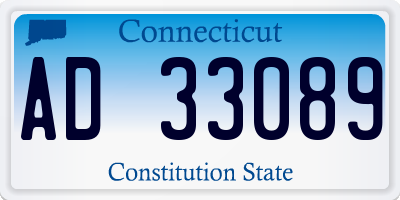CT license plate AD33089