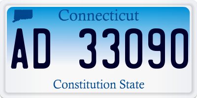 CT license plate AD33090