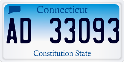 CT license plate AD33093