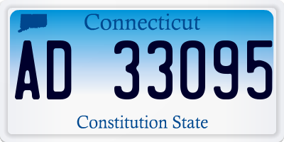 CT license plate AD33095