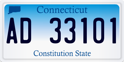 CT license plate AD33101