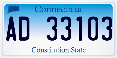 CT license plate AD33103
