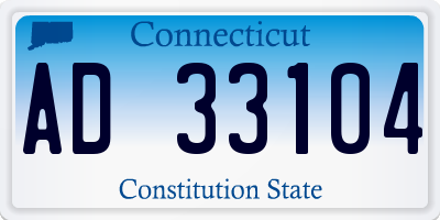CT license plate AD33104