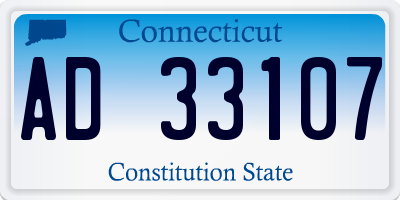 CT license plate AD33107