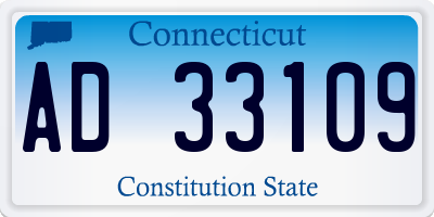 CT license plate AD33109