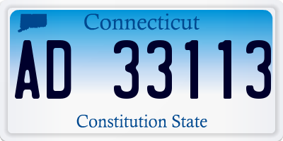 CT license plate AD33113