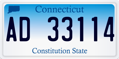 CT license plate AD33114