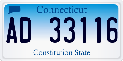 CT license plate AD33116