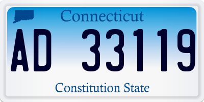 CT license plate AD33119