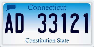 CT license plate AD33121