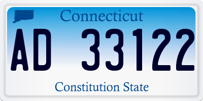 CT license plate AD33122