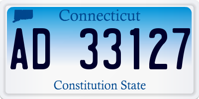 CT license plate AD33127