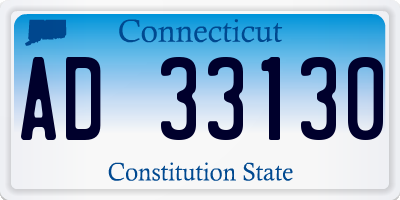 CT license plate AD33130