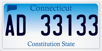 CT license plate AD33133