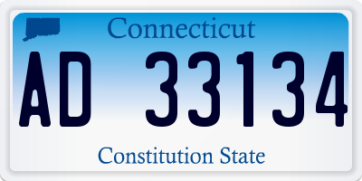 CT license plate AD33134