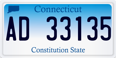 CT license plate AD33135