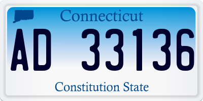 CT license plate AD33136