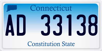 CT license plate AD33138