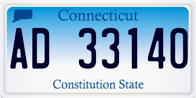 CT license plate AD33140
