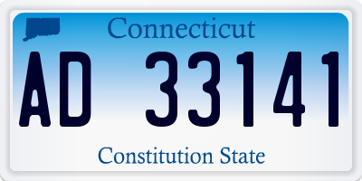 CT license plate AD33141