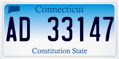 CT license plate AD33147