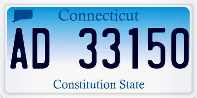 CT license plate AD33150