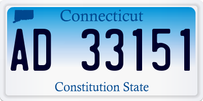 CT license plate AD33151