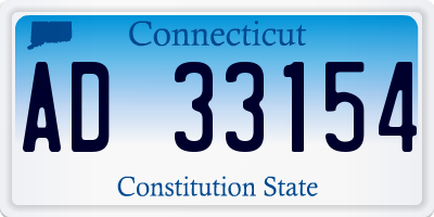 CT license plate AD33154