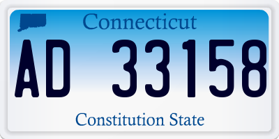 CT license plate AD33158