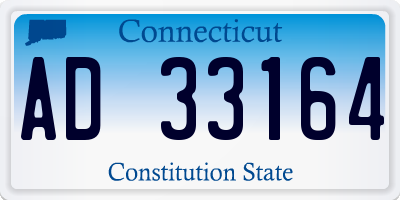 CT license plate AD33164