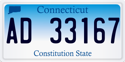 CT license plate AD33167