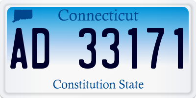 CT license plate AD33171