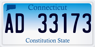 CT license plate AD33173