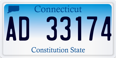 CT license plate AD33174