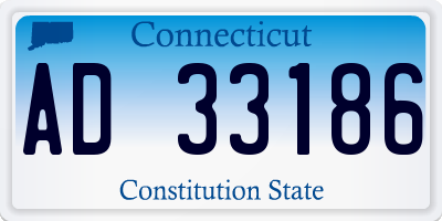 CT license plate AD33186
