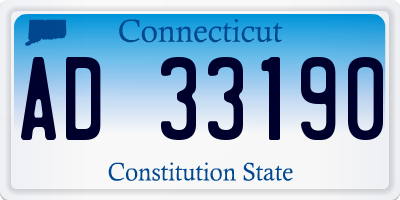 CT license plate AD33190